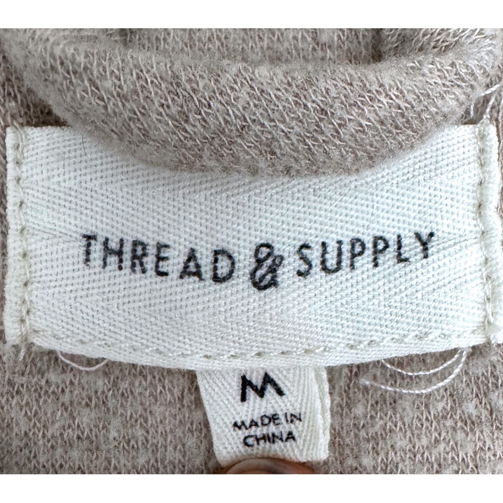 Thread & Supply Lewis Button Down Shirt Heather Stucco Beige Knit Size Medium - Picture 5 of 7